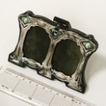 HM SILVER & ENAMEL DOUBLE PHOTO FRAME - 11CMS X 8CMS