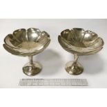 PAIR LARGE HM SILVER COMPORTS 19CMS (H) 19CMS (DIAM)