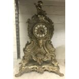 BRASS MANTLE CLOCK - GOD & CHERUB DEPICTION