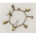 9CT CHARM BRACELET 7.7G