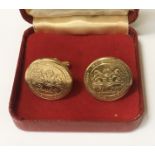 CHURCHILLS NIGHT CLUB - BOND ST - PAIR GOLD PLATED CUFFLINKS IN ORIGINAL BOX