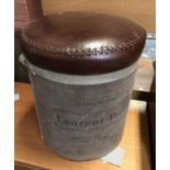 LEATHER TOP CHAMPAGNE STOOL