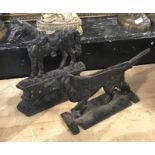 DOG AND HORSE CAST IRON DOORSTOPS