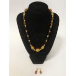AMBER NECKLACE & EARRINGS