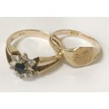 2 9CT GOLD & DIAMOND RINGS