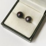 9CT GOLD BLACK PEARL STUD EARRINGS