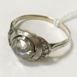 WITHDRAWN! OLD CUT DIAMOND SILVER RING - SIZE O