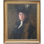 JOSEPH MILNER KITE 1862-1946 OIL ON CANVAS - PORTRAIT JULIE FROMONT- SIGNED & INSCRIPTION TO REVERSE