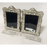 PAIR HM SILVER EMBOSSED PHOTO FRAMES 20CMS X 14CMS