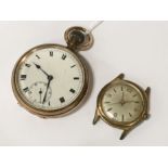 GOLD PLATED POCKET WATCH - NOT WORKING WITH SWISS WATCH - NOT WORKING