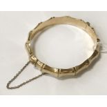 9CT BAMBOO EFFECT CLASP BANGLE 13G