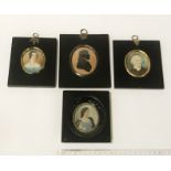 SET OF 4 HAND PAINTED PORTRAIT MINIATURES