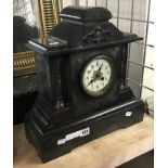 BLACK SLATE MANTLE CLOCK A/F FOR RESTORATION