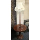 MAHOGANY TABLE WITH LAMP