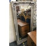 LARGE SILVER SWEPT BEVAL MIRROR