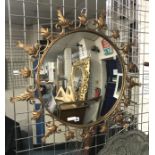 1950'S GILT CONVEX MIRROR 90CMS (D)