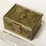 ART NOUVEAU BRASS TRINKET BOX - 12CMS X 9CMS X 6CMS