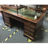 YEW PEDESTAL DESK