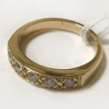 18CT YELLOW GOLD 5 STONE DIAMOND RING - SIZE J