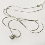 18CT WHITE GOLD & DIAMOND PENDANT ON CHAIN