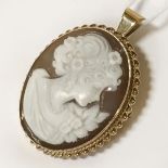 9CT GOLD CAMEO BROOCH