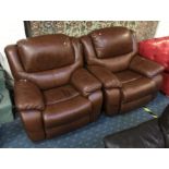 PAIR OF TAN ELECTRIC RECLINER CHAIRS