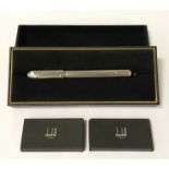 BOXED DUNHILL FOUNTAIN PEN WITH REFILLS
