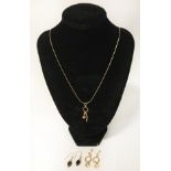 STERLING 14K GILT NECKLACE & EARRINGS