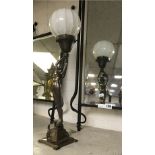 ART DECO SPELTER TABLE LAMP - 64 CMS (H)