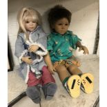 TWO COLLECTORS DOLLS BY ANETTE HIMSTEDT - BOY (KAI) & GIRL (EFI)