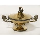 LANZA 800 SILVER ROMA LIDDED POT - NEO CLASSICAL 10CMS (H)