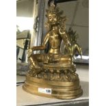 LARGE GILT BRONZE BUDDHA - 50 CMS (H)