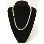 SCHOEFFEL BOXED PEARL NECKLACE WITH 18CT GOLD CLASP