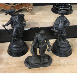 3 SPELTER FIGURES TALLEST 29CMS (H)