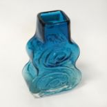 WHITEFRIARS ART GLASS VASE - KINGFISHER BLUE ''CELLO'' VASE BY GEOFFREY BAXTER