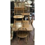 ELM DROP LEAF TABLE & 4 CHAIRS