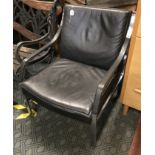 CHROME & LEATHER DESIGNER CHAIR