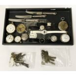 8 POCKET WATCHES (NOT WORKING) & WACHES ETC