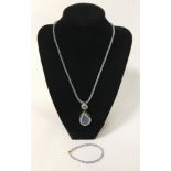 STERLING SILVER TANZANITE NECKLACE & BRACELET