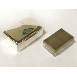 HM SILVER CIGARETTE BOX & H/M SILVER DISH