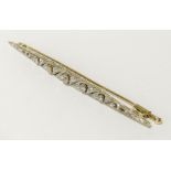 18CT GOLD 5 STONE ART DECO BROOCH - APPROX 4.20G