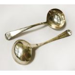 PAIR OF H/M SILVER GEORGIAN SUACE LADLES