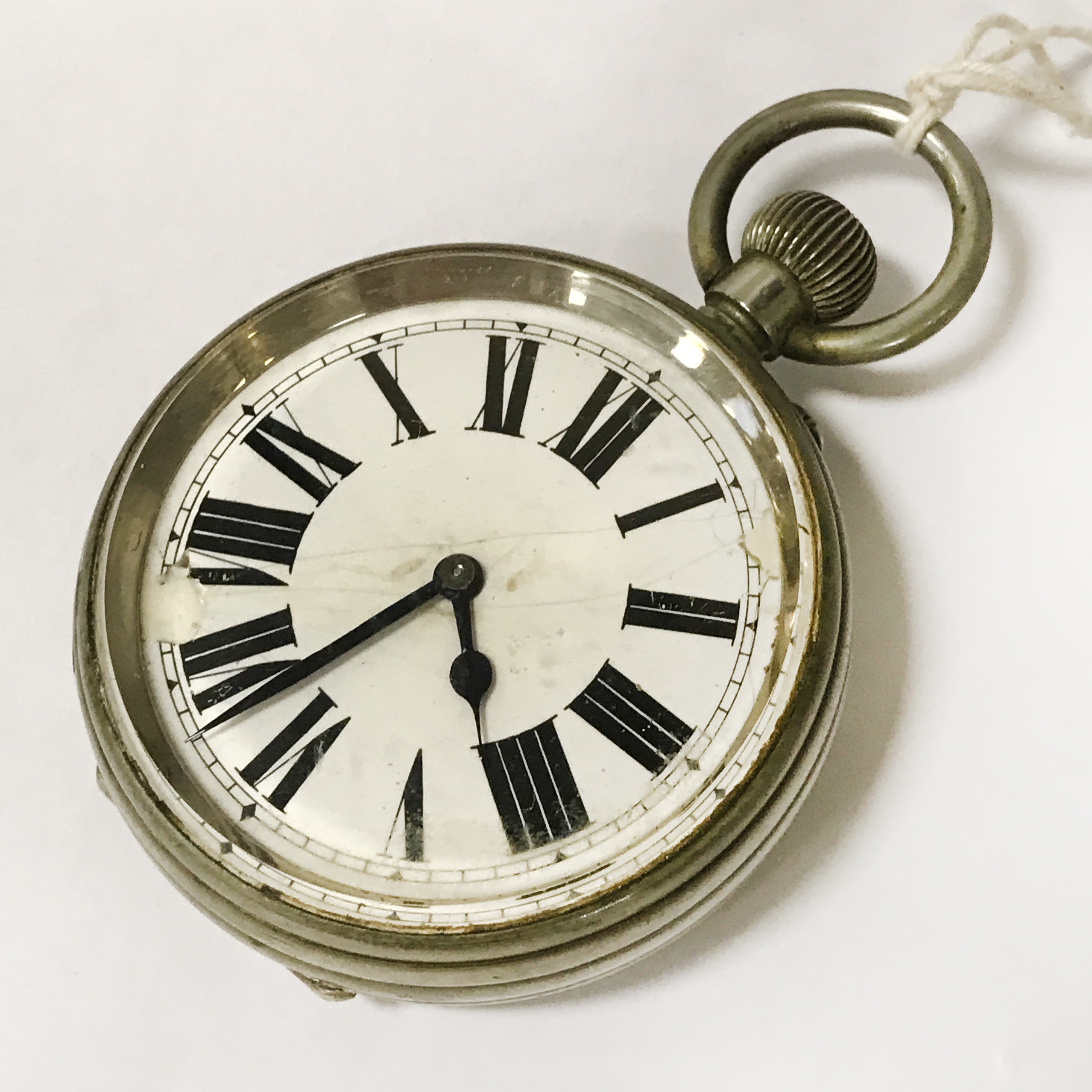 8 DAY LARGE POCKET WATCH WITH VISIBLE SPRING WINDOW