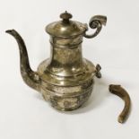 19TH CENTURY H/M SILVER COFEE POT - DAMAGED HANDLE