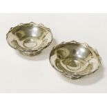 PAIR HM SILVER TRAYS 11CM (D)