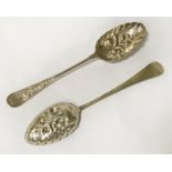 PAIR OF EARLY H/M SILVER BERRY SPOONS