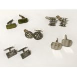 5 PAIRS OF STERLING SILVER CUFFLINKS - 3 X D.ANDERSON & 2 A.HOLMSEN