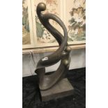 LARGE BRONZE ABSTRACT SCULPTURE 88CMS (H)