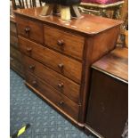 2 OVER 3 MAHOGANY CHEST OF DRAWERS