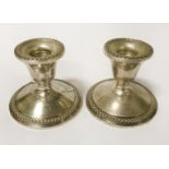 PAIR STERLING SILVER CANDLESTICKS 7CMS (H)